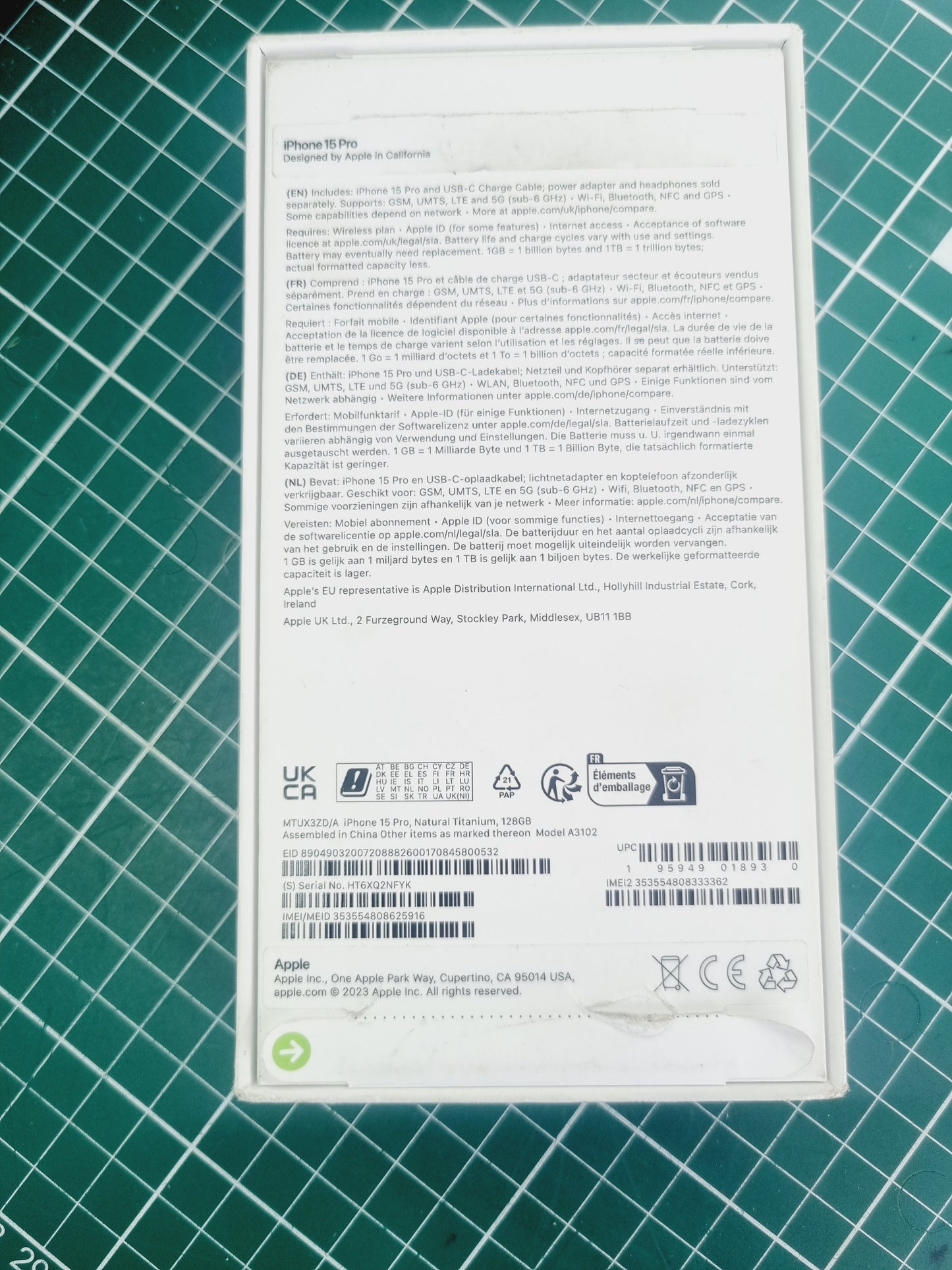 IPHONE 15 PRO NATURAL TITANIUM (NEW BUT OPEN BOX)